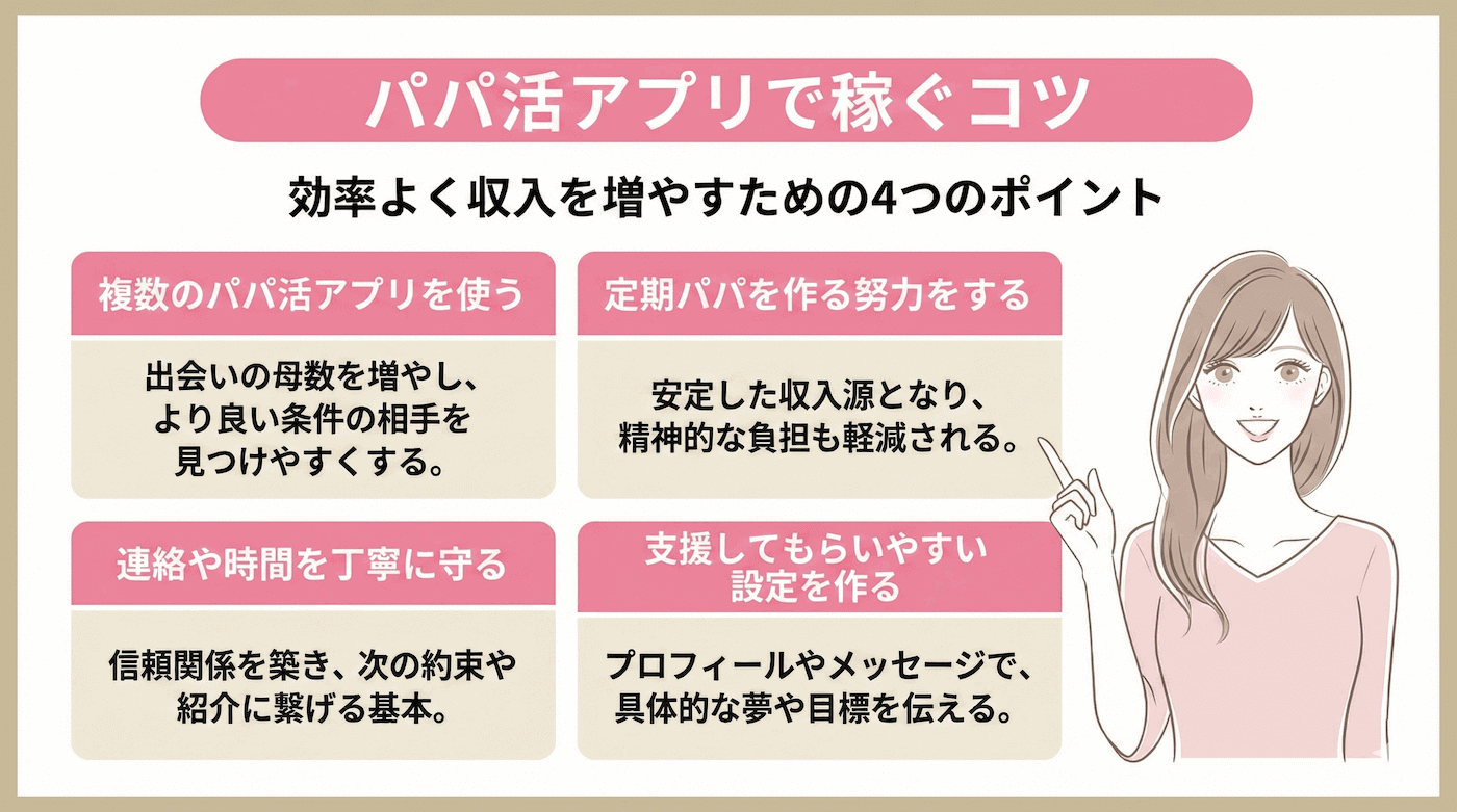パパ活アプリで稼ぐコツ