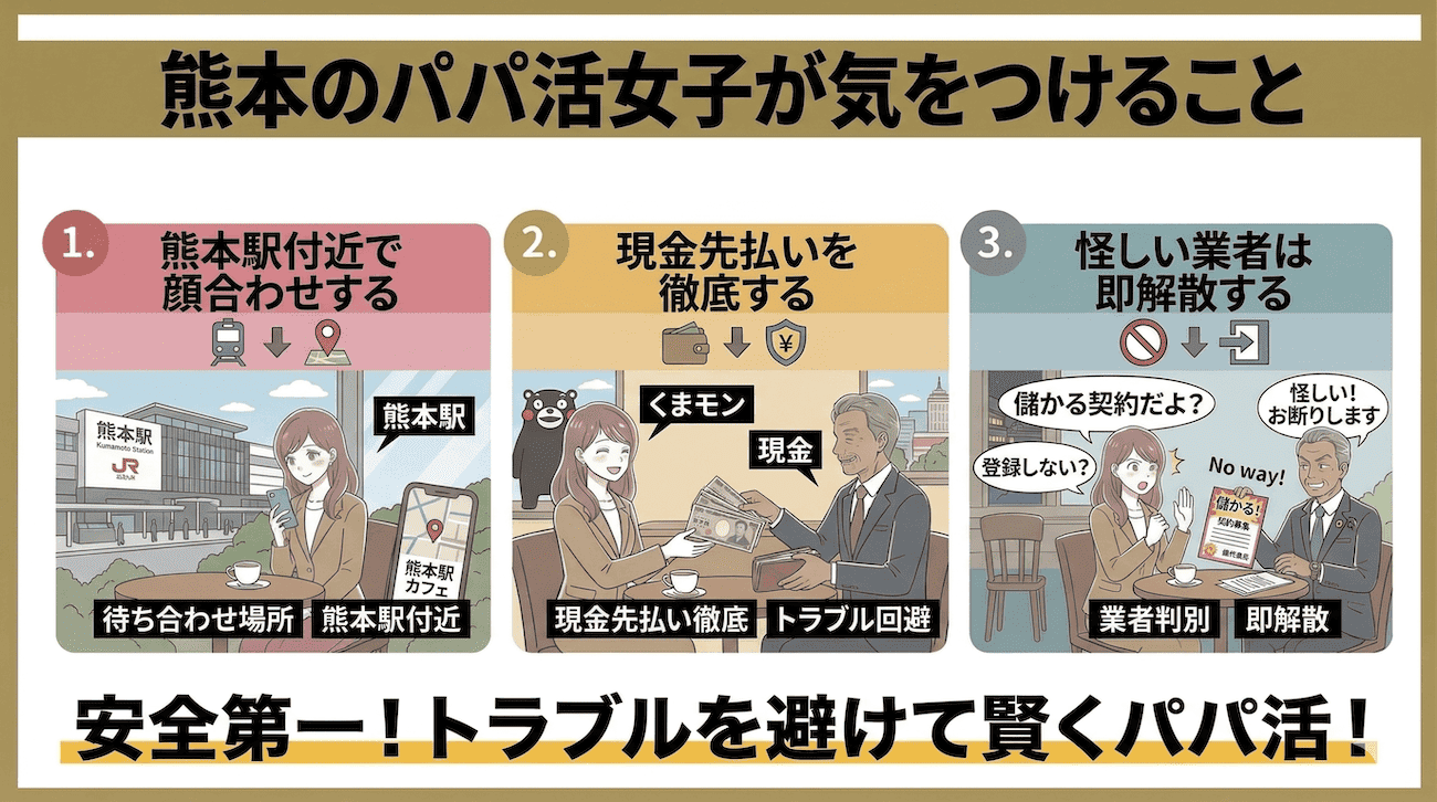 熊本のパパ活女子が気をつけること