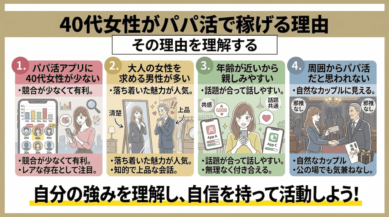 40代女性がパパ活で稼げる理由