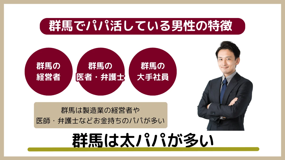 群馬でパパ活している男性