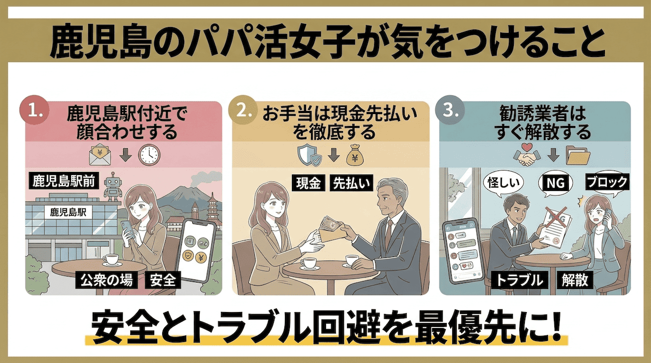 鹿児島のパパ活女子が気をつけること