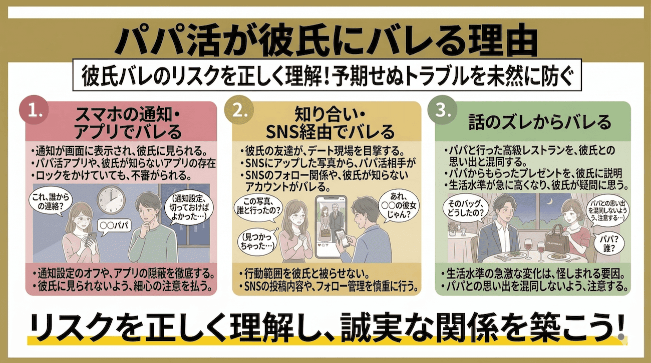 パパ活が彼氏にバレる4つの理由
