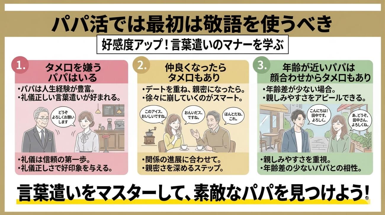 パパ活では最初は敬語を使うべき