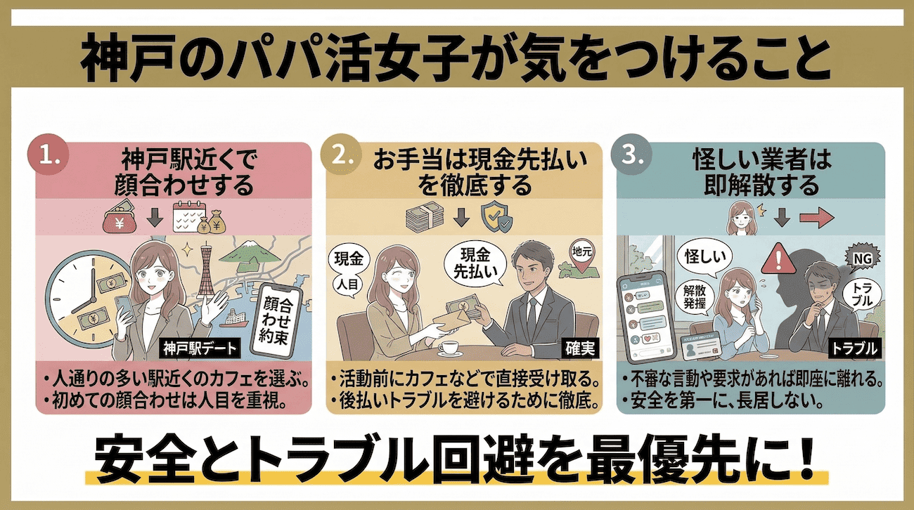神戸のパパ活女子が気をつけること