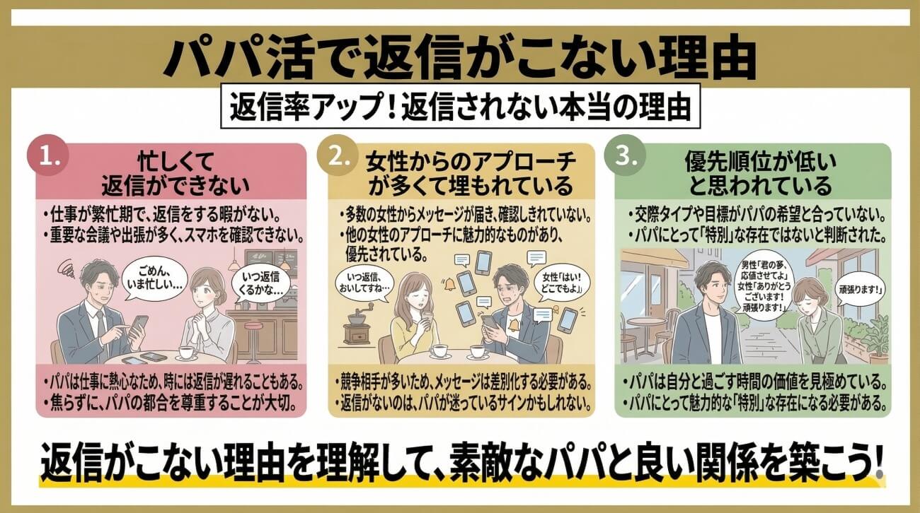 パパ活で返信がこない理由