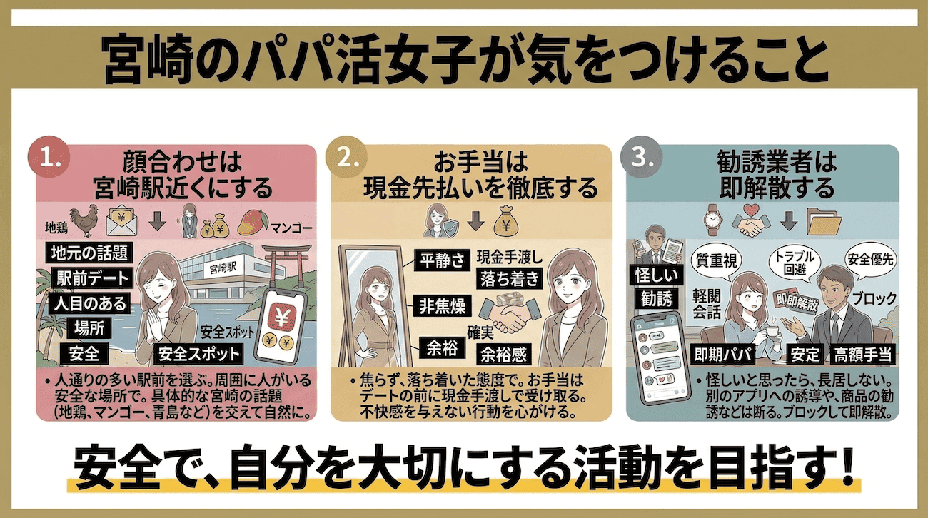 宮崎のパパ活女子が気をつけること