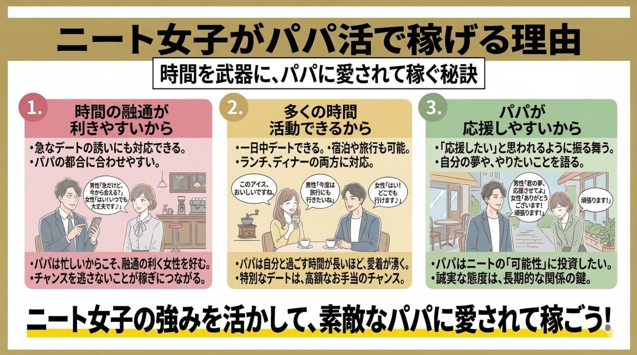ニート女子がパパ活で稼げる理由