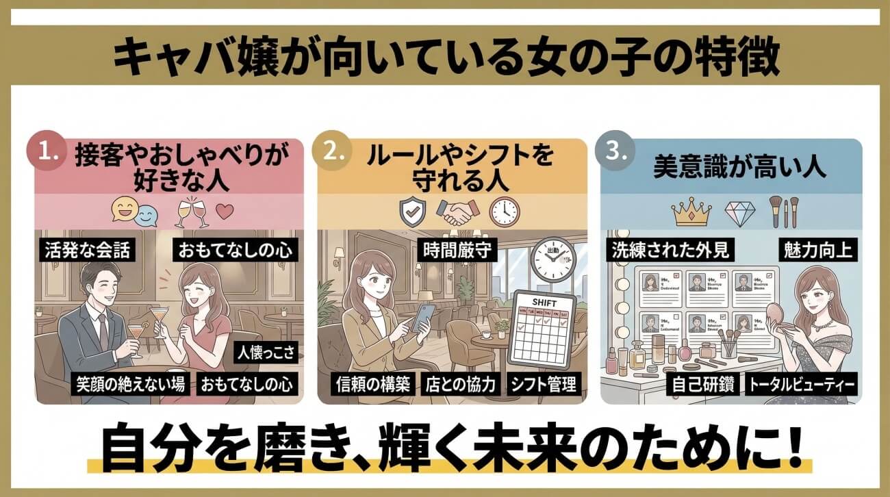 キャバ嬢が向いている女の子の特徴