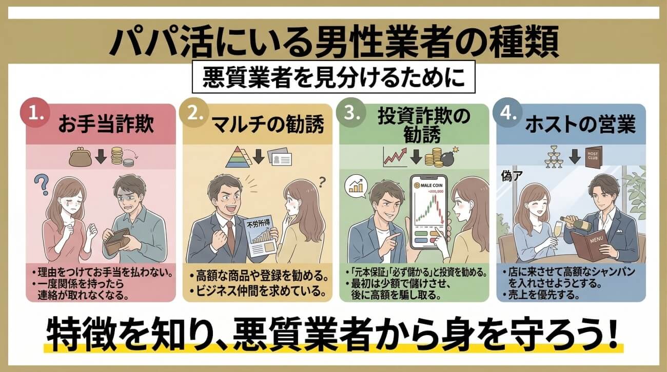 パパ活の男性業者の種類