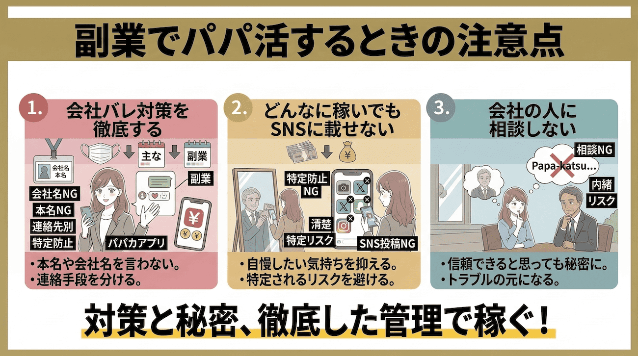副業でパパ活するときの注意点