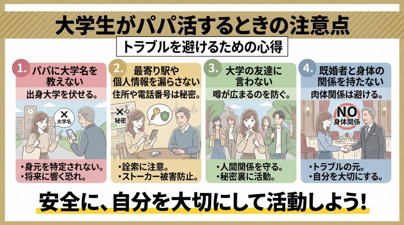 大学生がパパ活するときの注意点
