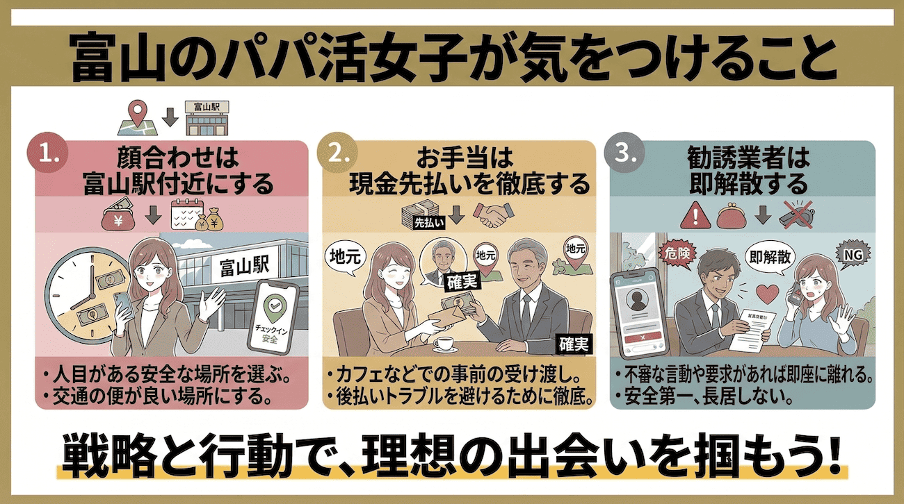 富山のパパ活女子が気をつけること