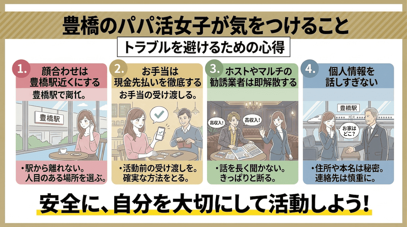 豊橋のパパ活女子が気をつけること