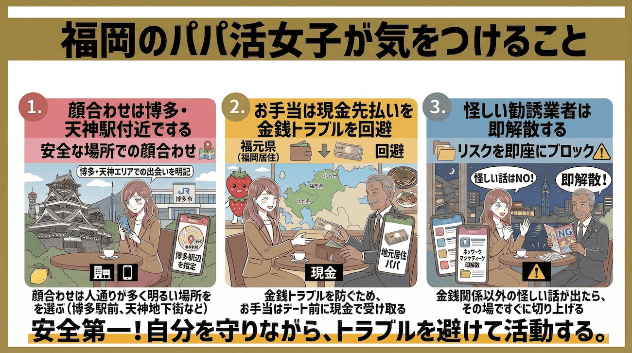 福岡のパパ活女子が気をつけること