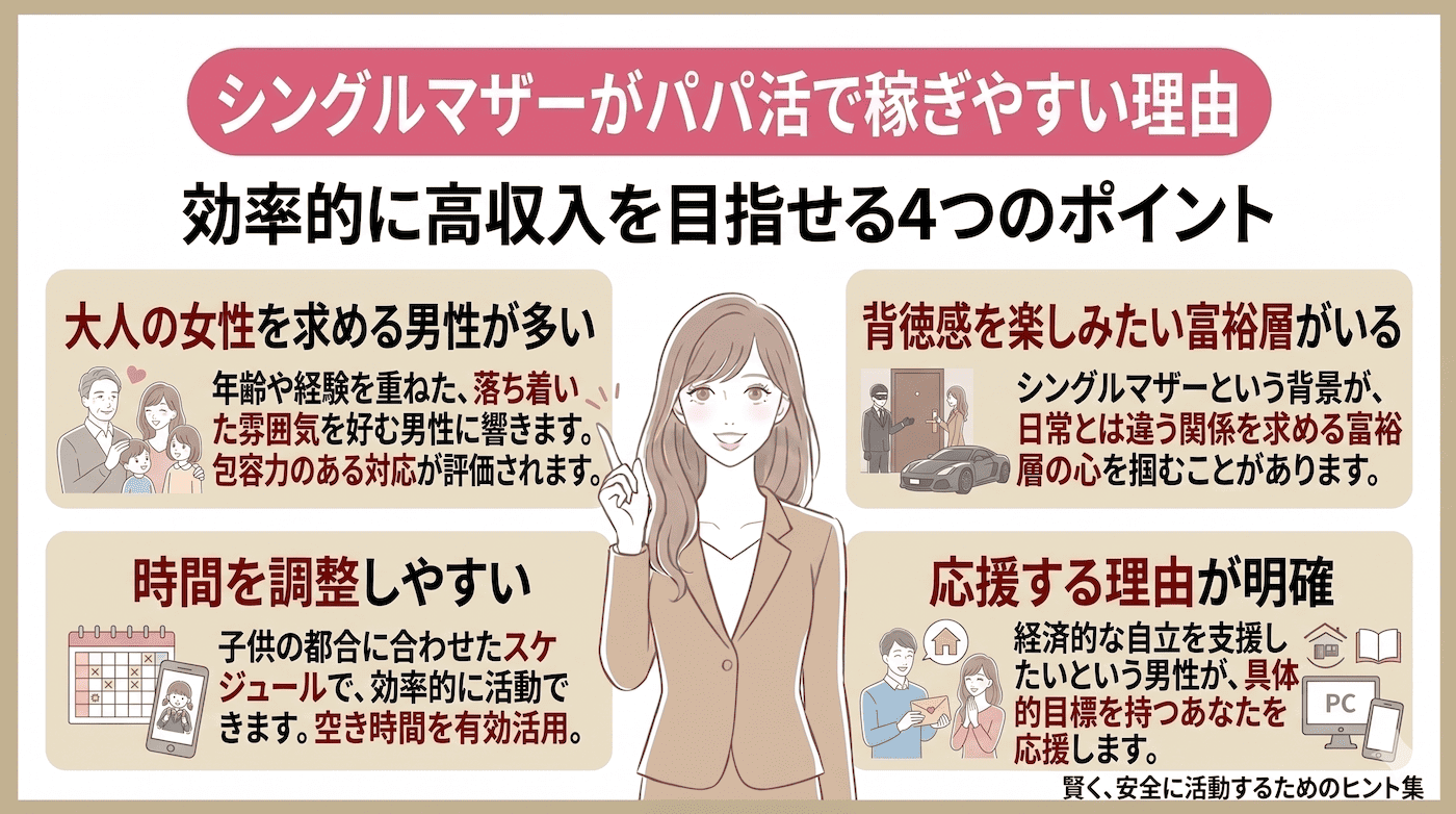 シングルマザーがパパ活で稼ぎやすい理由