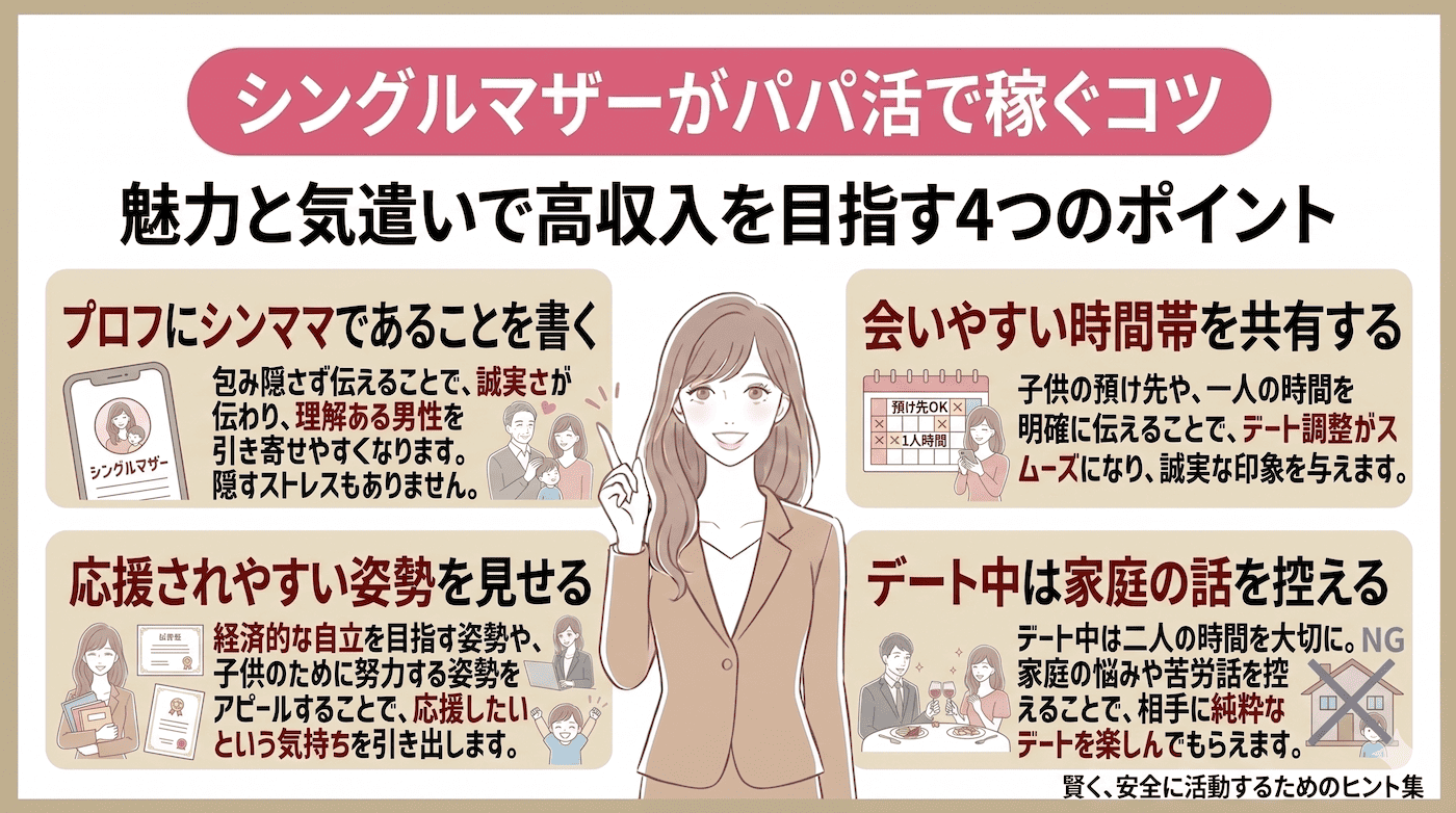 シングルマザーがパパ活で稼ぐコツ