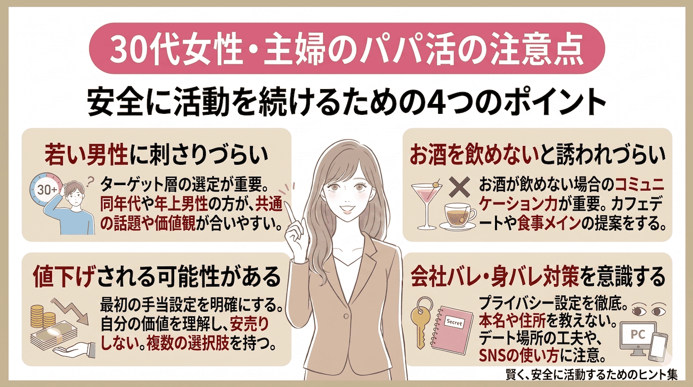 30代女性・主婦のパパ活の注意点