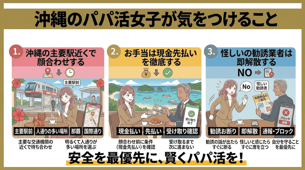 沖縄のパパ活女子が気をつけること