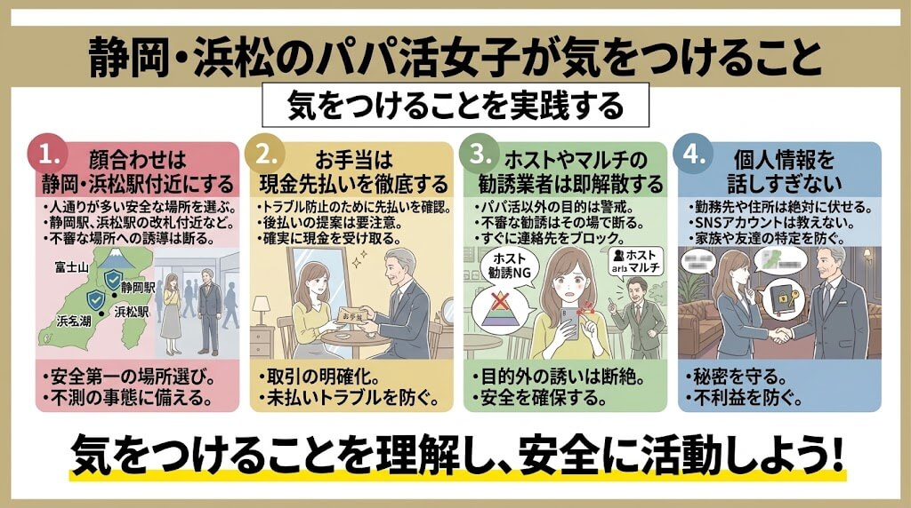 静岡・浜松のパパ活女子が気をつけること