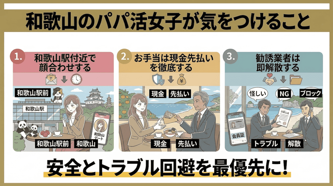 和歌山のパパ活女子が気をつけること