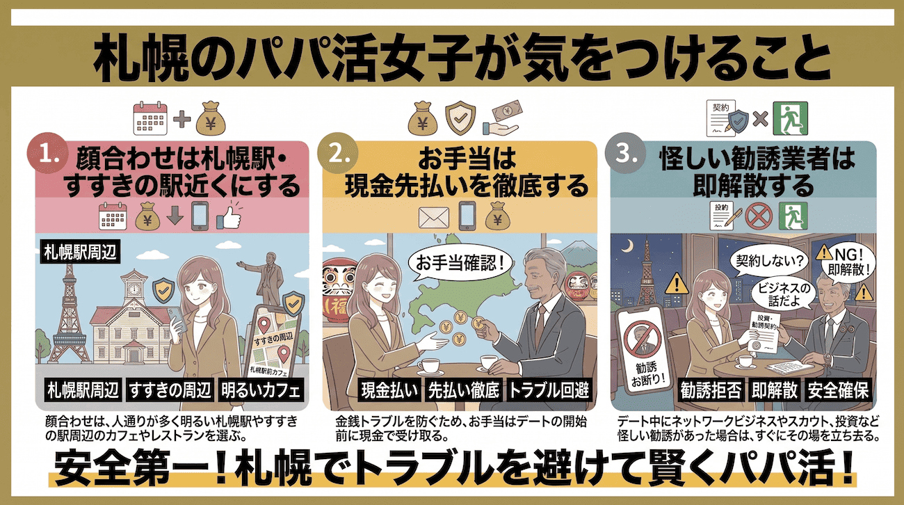 札幌のパパ活女子が気をつけること
