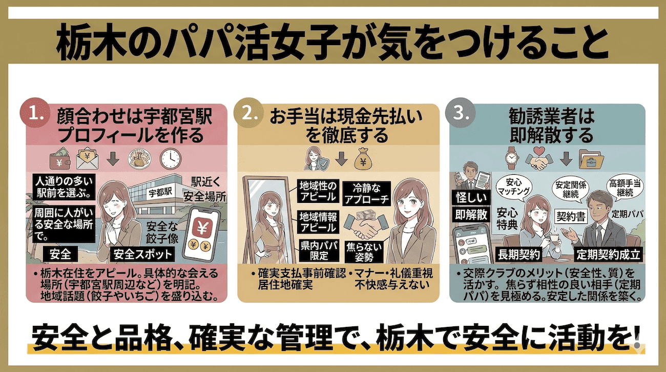 栃木のパパ活女子が気をつけること