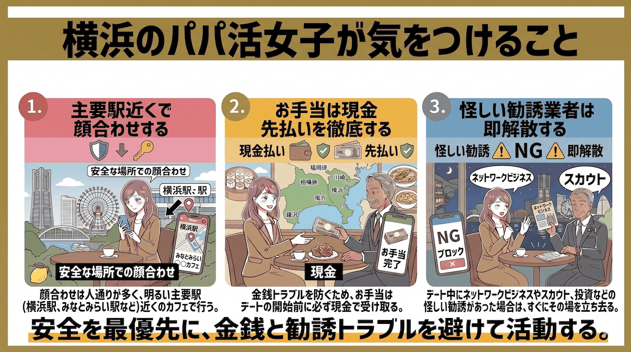 横浜のパパ活女子が気をつけること