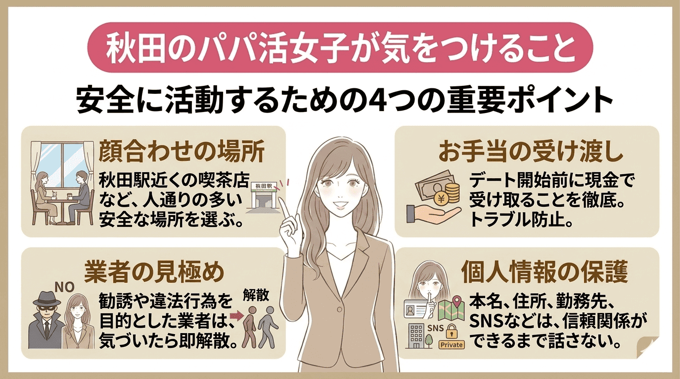 秋田のパパ活女子が気をつけること