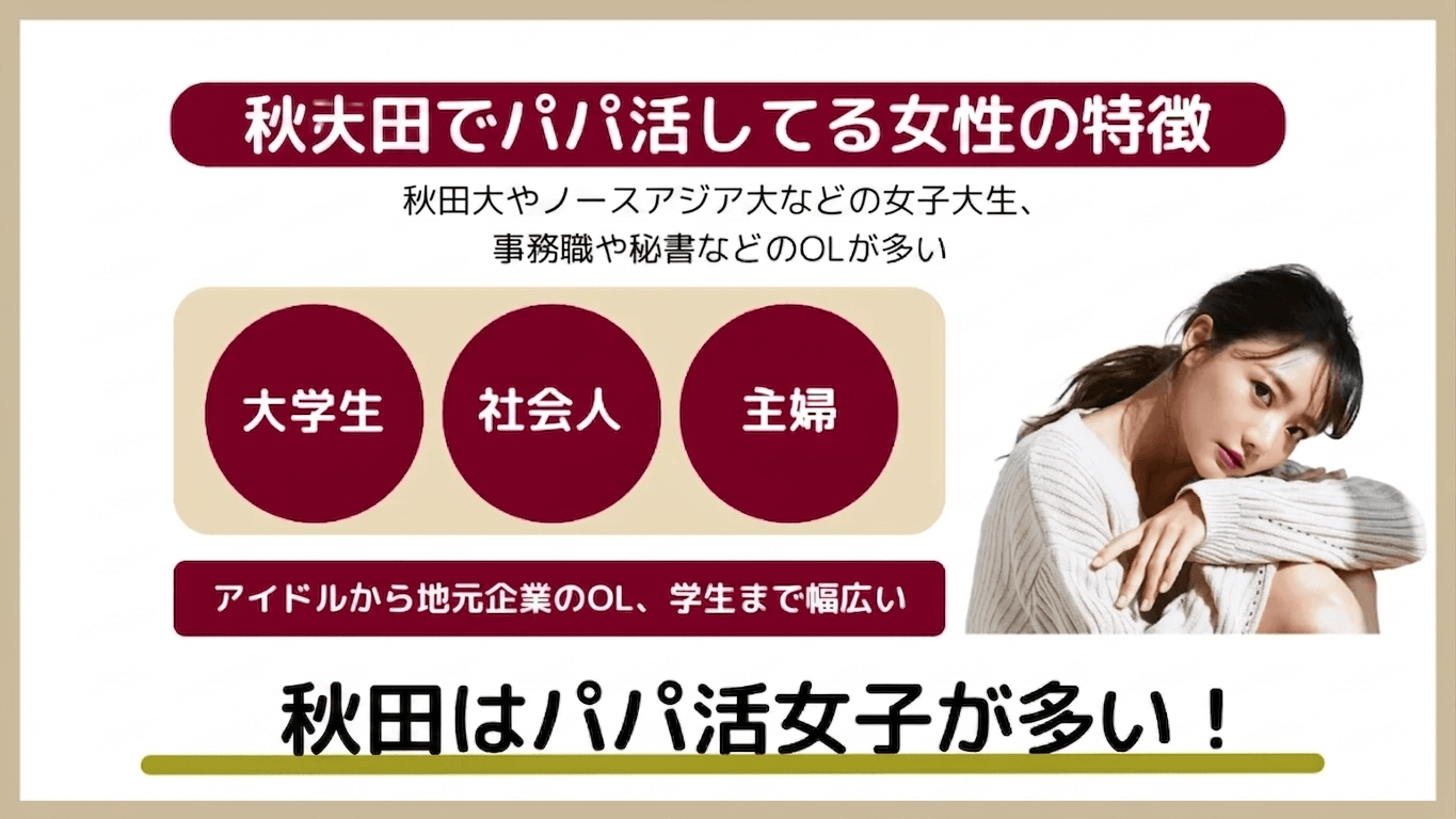 秋田でパパ活している女性の特徴