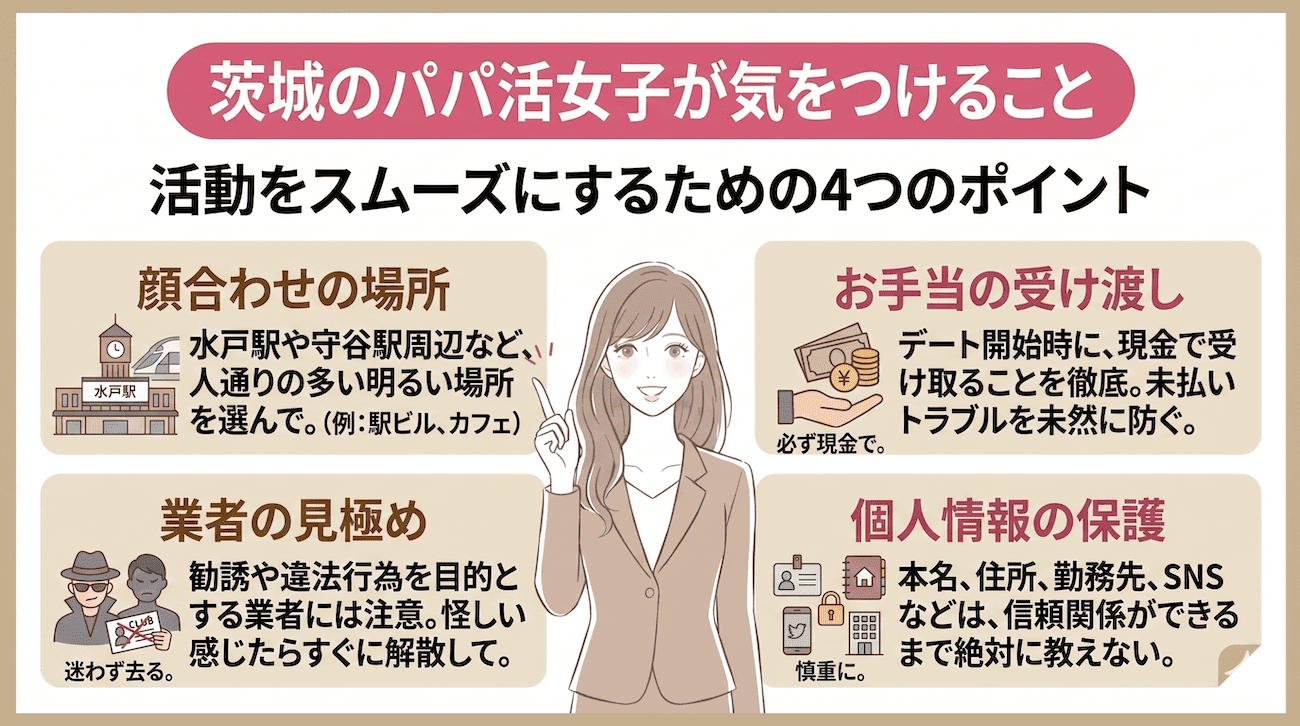 茨城のパパ活女子が気をつけること