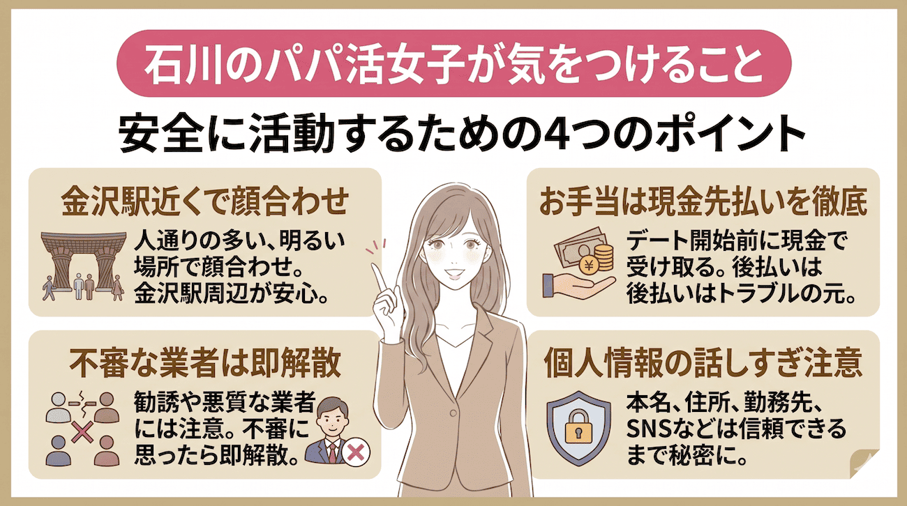 石川のパパ活女子が気をつけること