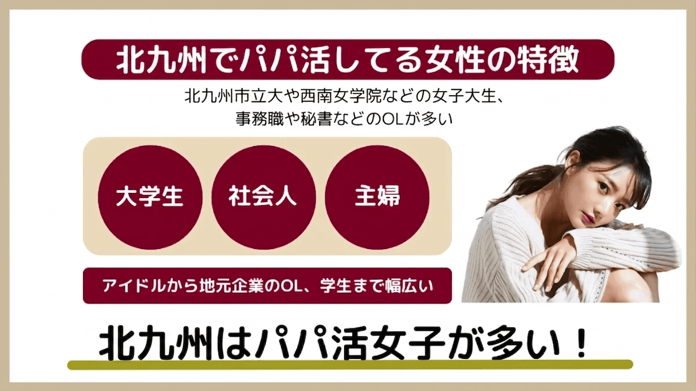 北九州でパパ活している女性の特徴