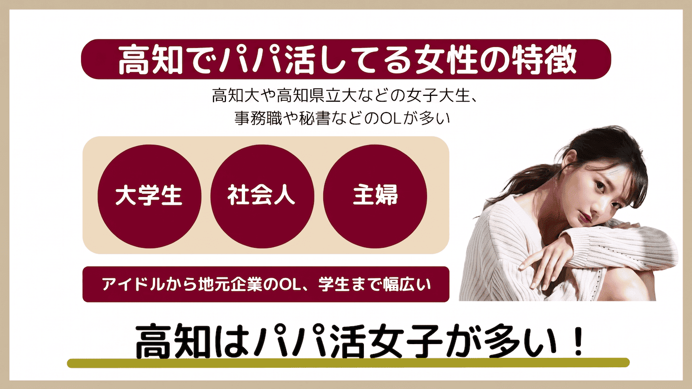 高知でパパ活している女性の特徴