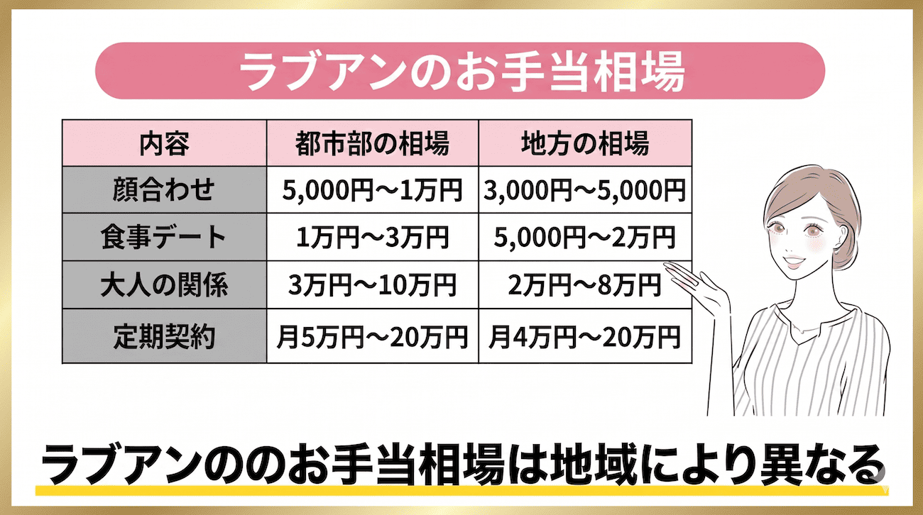 ラブアンのパパ活お手当相場