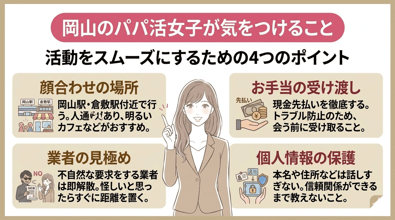 岡山のパパ活女子が気をつけること