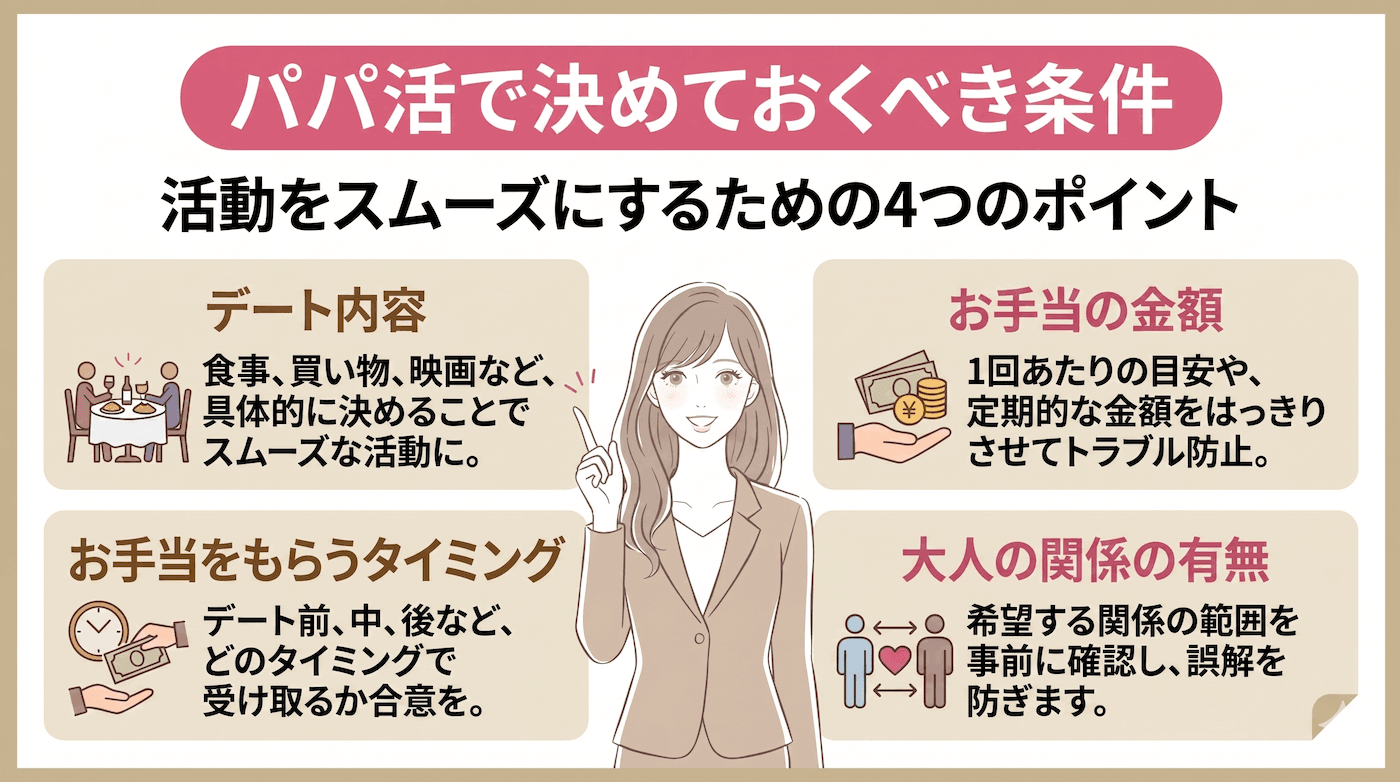 パパ活で決めておくべき条件