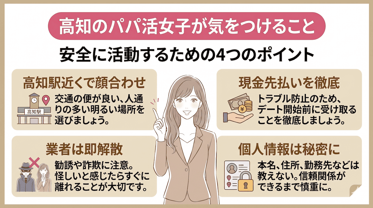 高知のパパ活女子が気をつけること