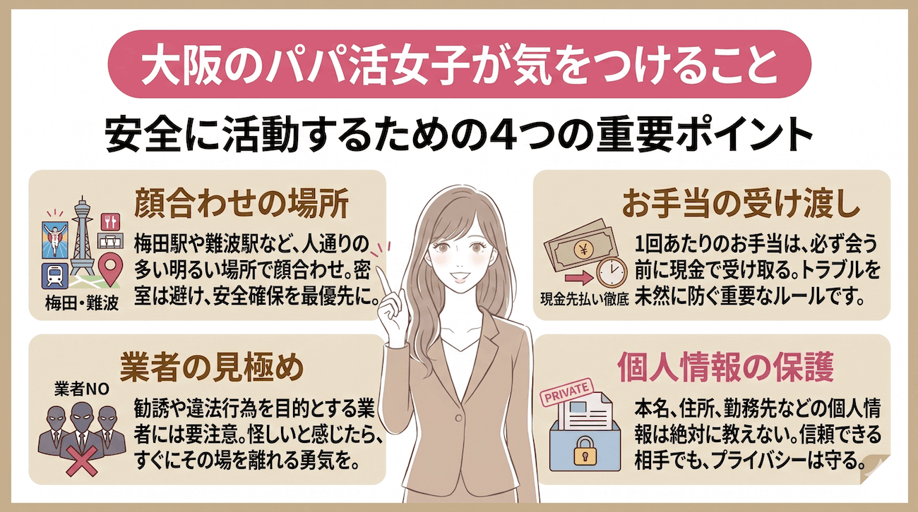 大阪のパパ活女子が気をつけること