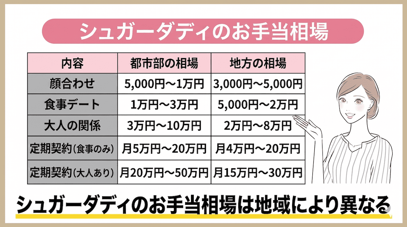 シュガーダディのお手当相場