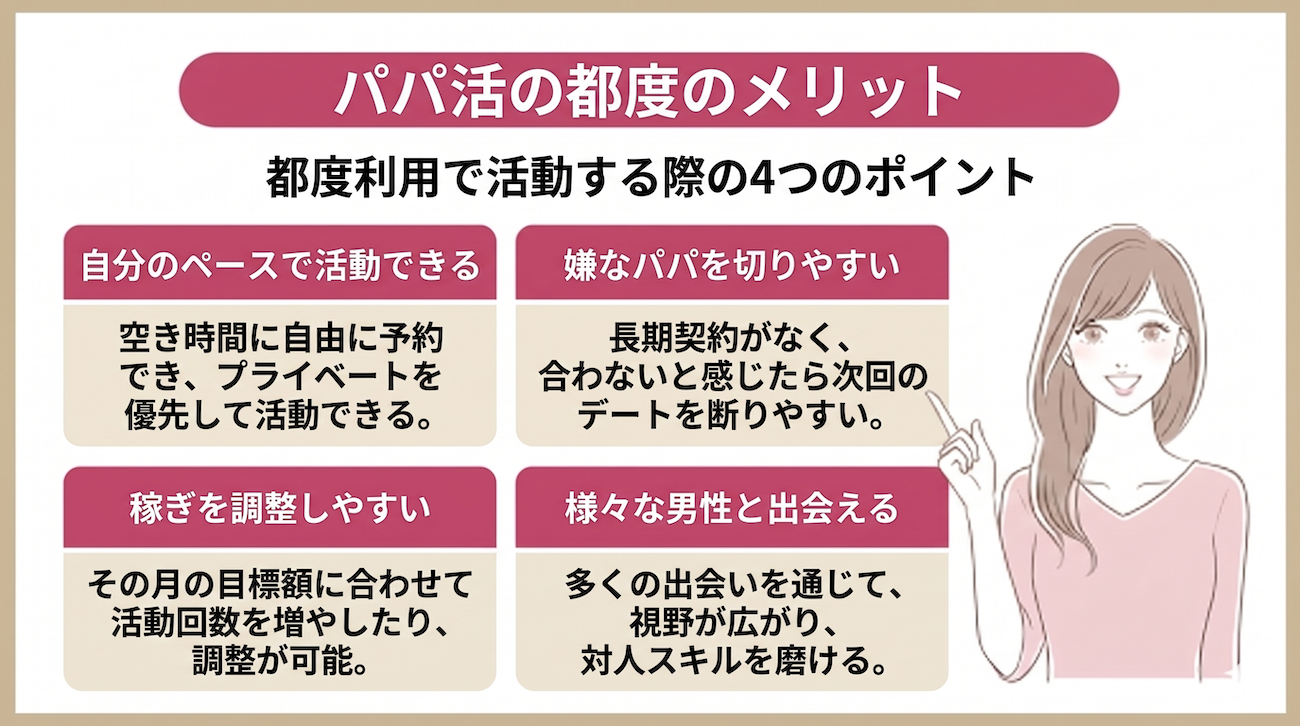 パパ活の都度のメリット