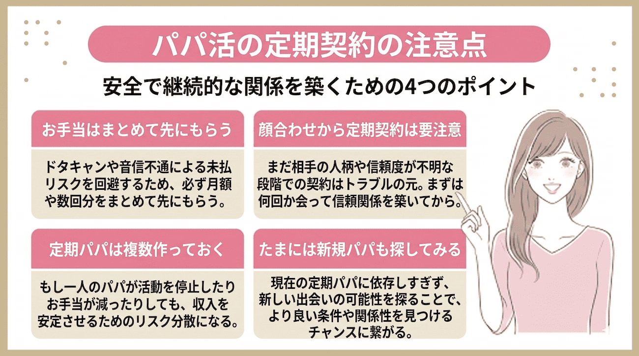 パパ活の定期契約の注意点