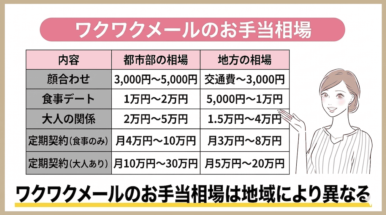 ハッピーメールのパパ活のお手当相場