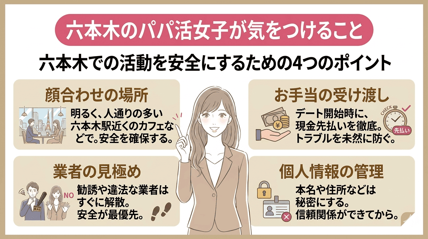 六本木のパパ活女子が気をつけること