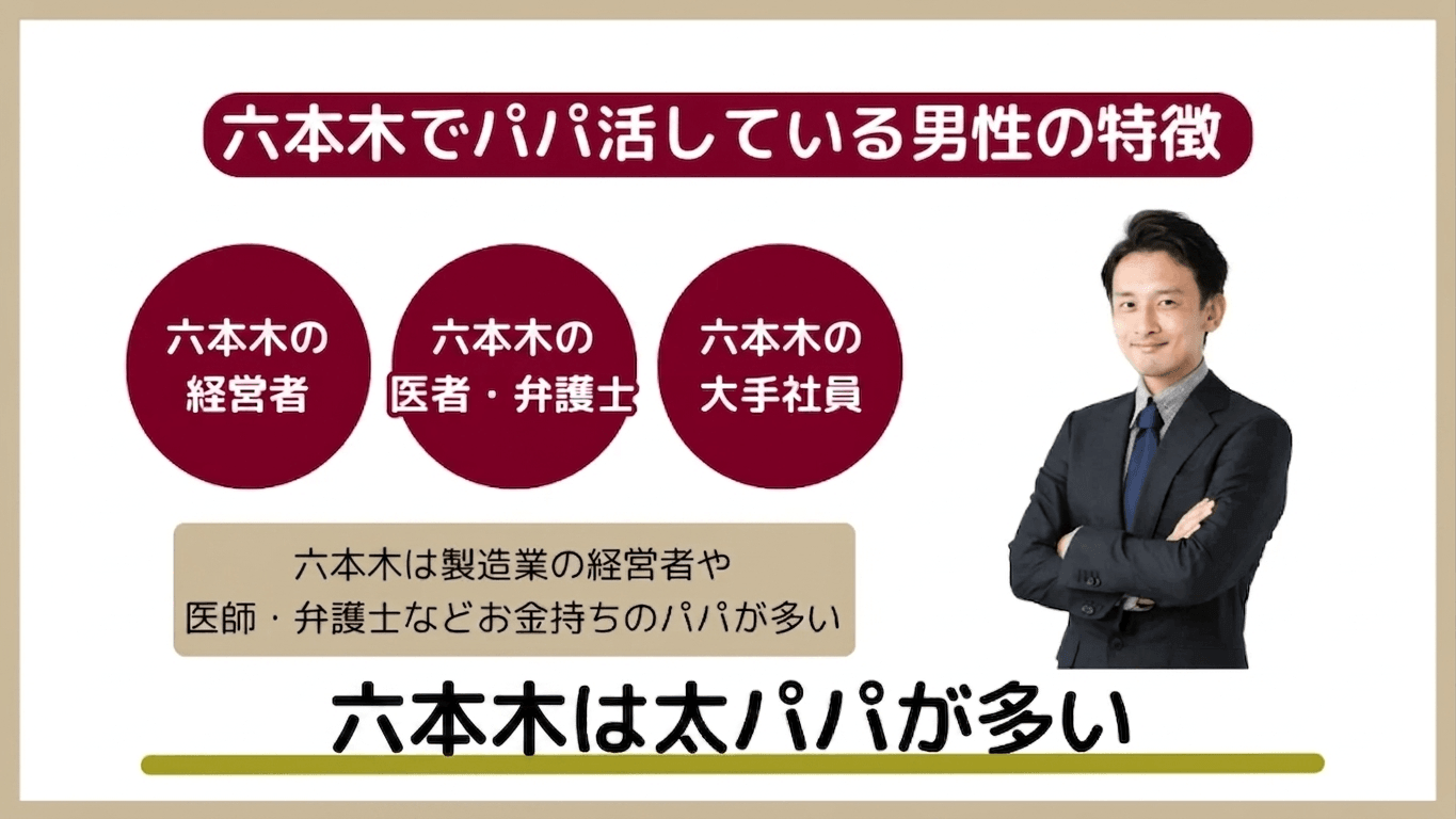 六本木でパパ活している男性の特徴