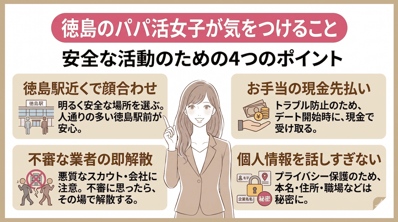 徳島のパパ活女子が気をつけること