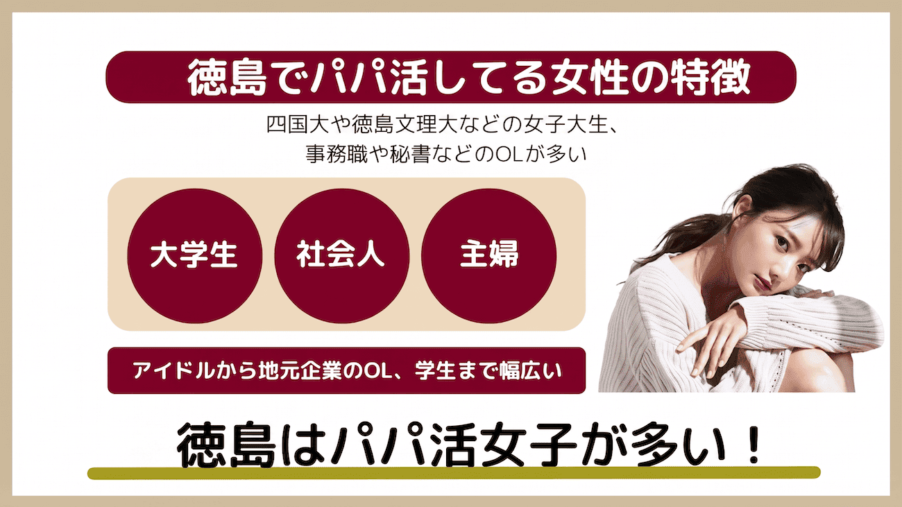 徳島でパパ活している女性の特徴