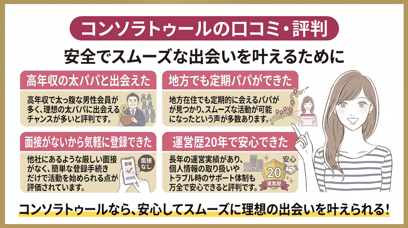 コンソラトゥールの良い口コミ・評判