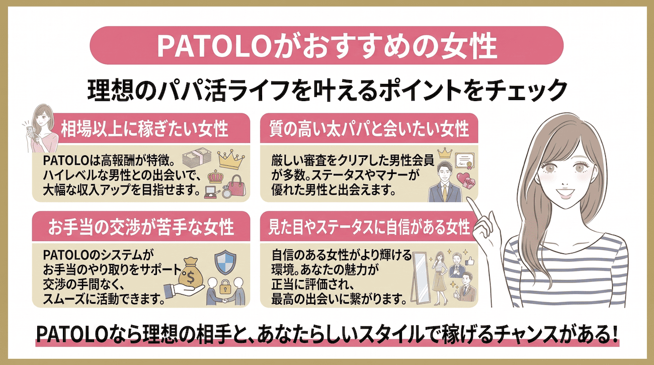 PATOLOがおすすめの女性