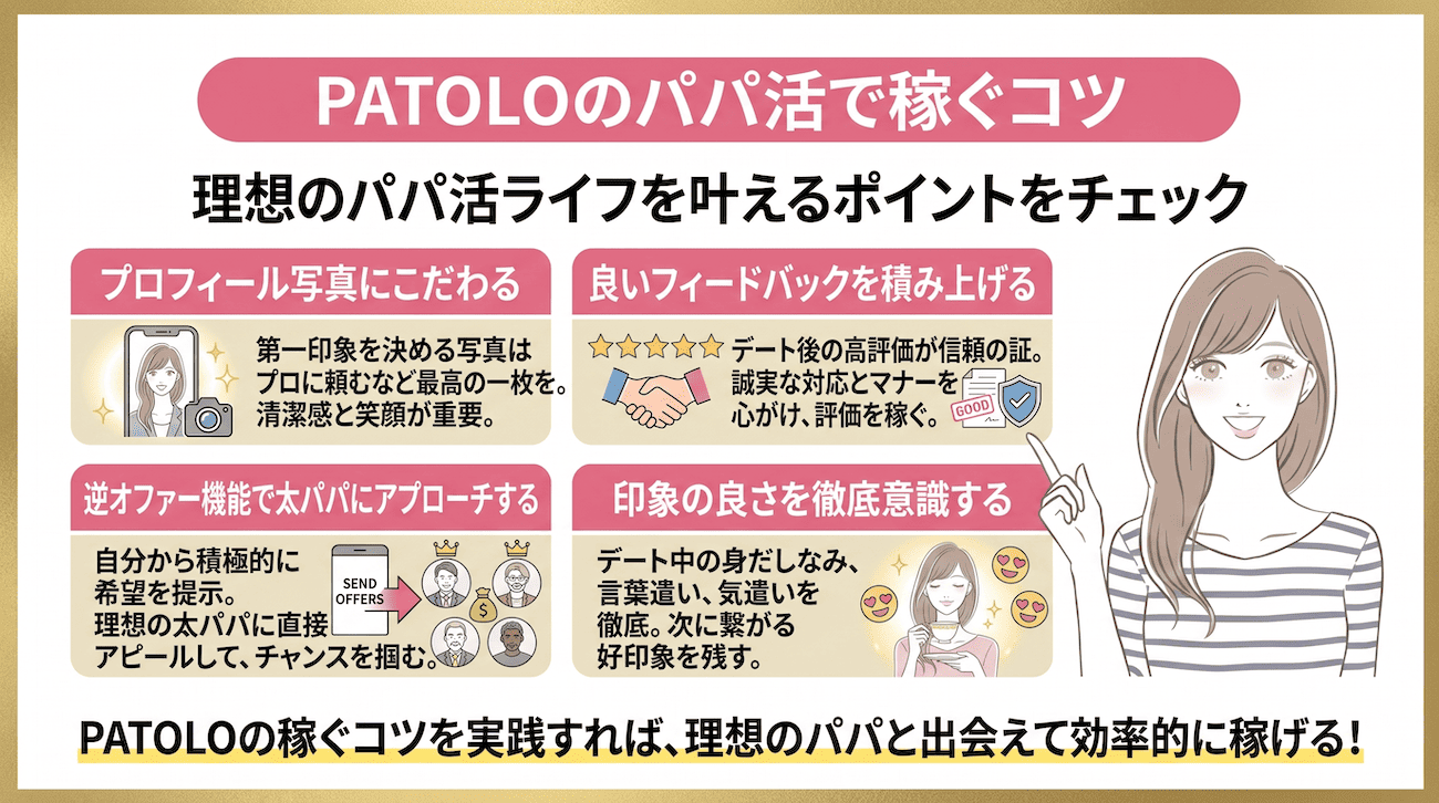 PATOLOのパパ活で稼ぐコツ